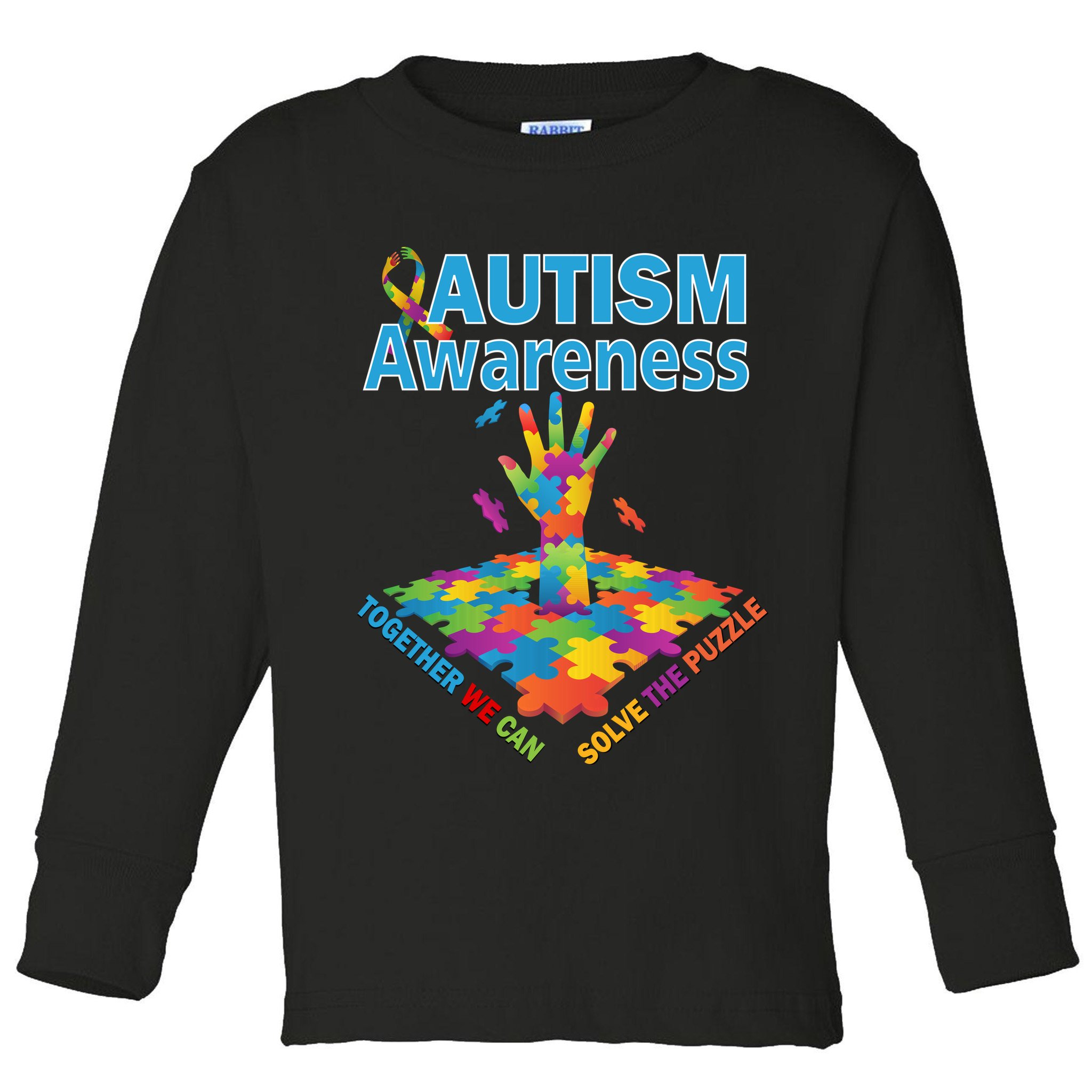  Autism Together We Can Solve The Puzzle Toddler Long Sleeve Shirt