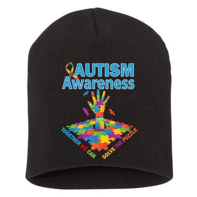  Autism Together We Can Solve The Puzzle Short Acrylic Beanie