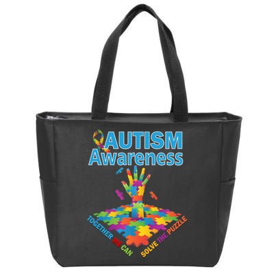  Autism Together We Can Solve The Puzzle Zip Tote Bag