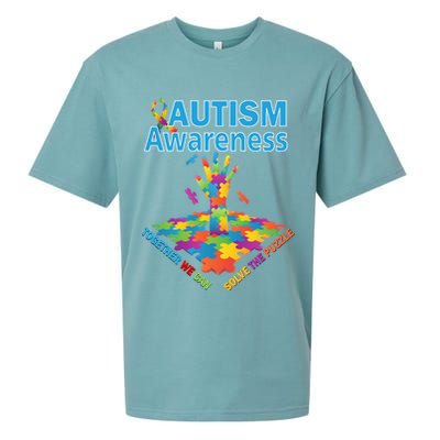 Autism Together We Can Solve The Puzzle Sueded Cloud Jersey T-Shirt
