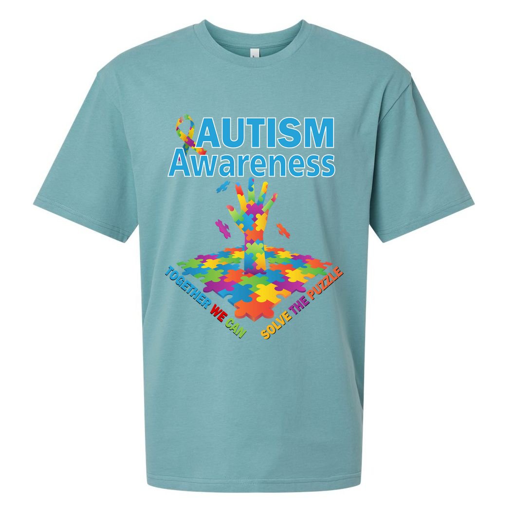  Autism Together We Can Solve The Puzzle Sueded Cloud Jersey T-Shirt