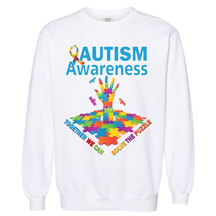  Autism Together We Can Solve The Puzzle Garment-Dyed Sweatshirt