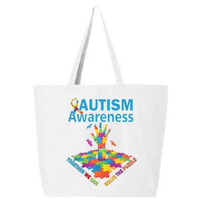  Autism Together We Can Solve The Puzzle 25L Jumbo Tote