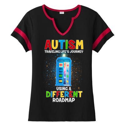 Autism Using a Different Road Map Ladies Halftime Notch Neck Tee