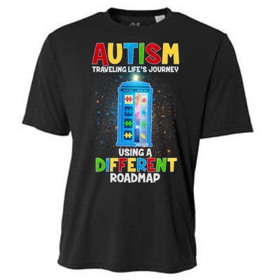 Autism Using a Different Road Map Cooling Performance Crew T-Shirt