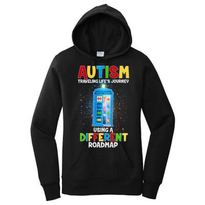 Autism Using a Different Road Map Women's Pullover Hoodie