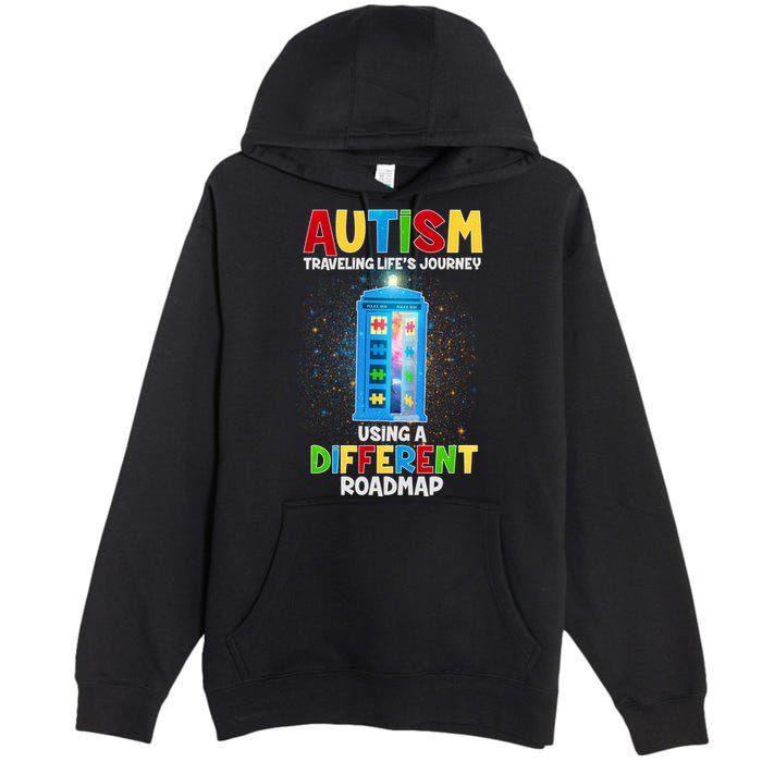 Autism Using a Different Road Map Premium Pullover Hoodie