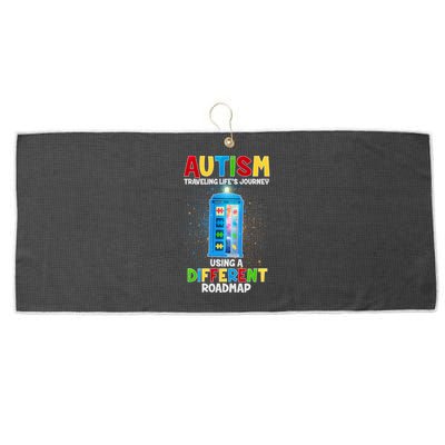 Autism Using a Different Road Map Large Microfiber Waffle Golf Towel