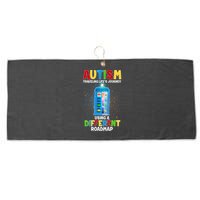 Autism Using a Different Road Map Large Microfiber Waffle Golf Towel