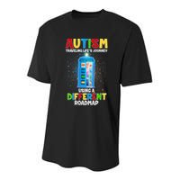 Autism Using a Different Road Map Youth Performance Sprint T-Shirt