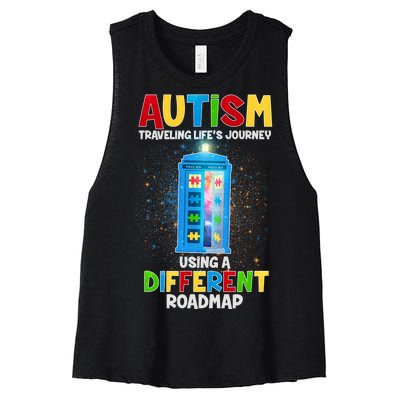 Autism Using a Different Road Map Women's Racerback Cropped Tank