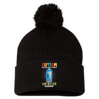 Autism Using a Different Road Map Pom Pom 12in Knit Beanie