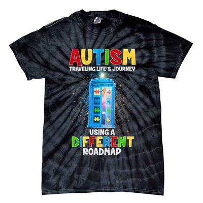 Autism Using a Different Road Map Tie-Dye T-Shirt