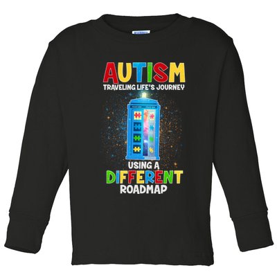 Autism Using a Different Road Map Toddler Long Sleeve Shirt