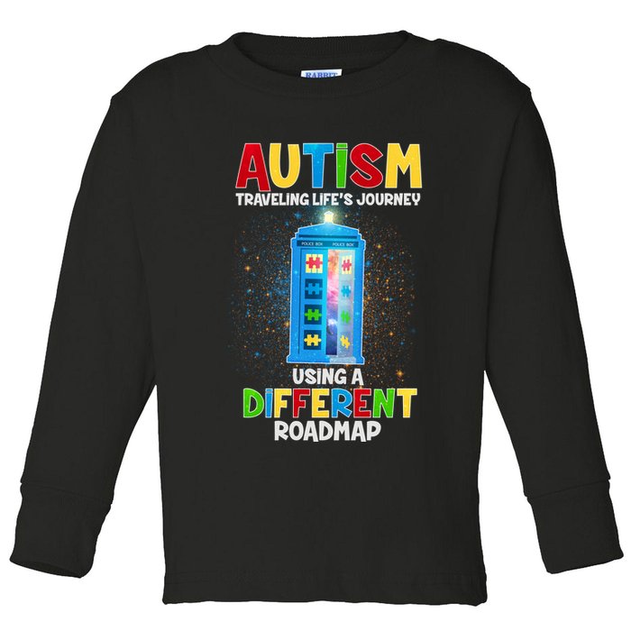 Autism Using a Different Road Map Toddler Long Sleeve Shirt