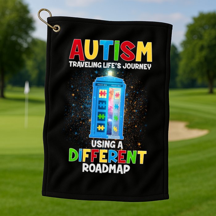 Autism Using a Different Road Map Golf Towel
