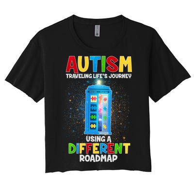 Autism Using a Different Road Map Women's Crop Top Tee