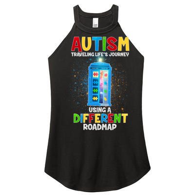 Autism Using a Different Road Map Women's Perfect Tri Rocker Tank