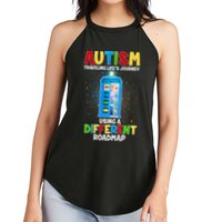 Autism Using a Different Road Map Women's Perfect Tri Rocker Tank