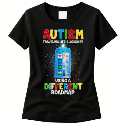Autism Using a Different Road Map Womens T-Shirt