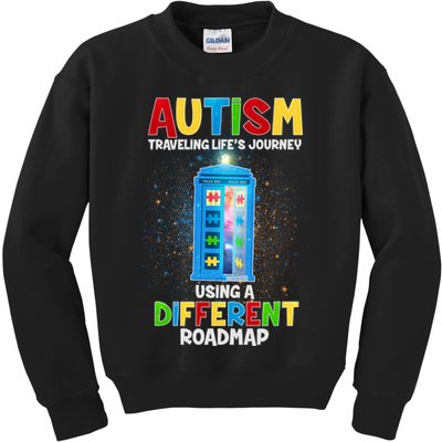 Autism Using a Different Road Map Kids Sweatshirt