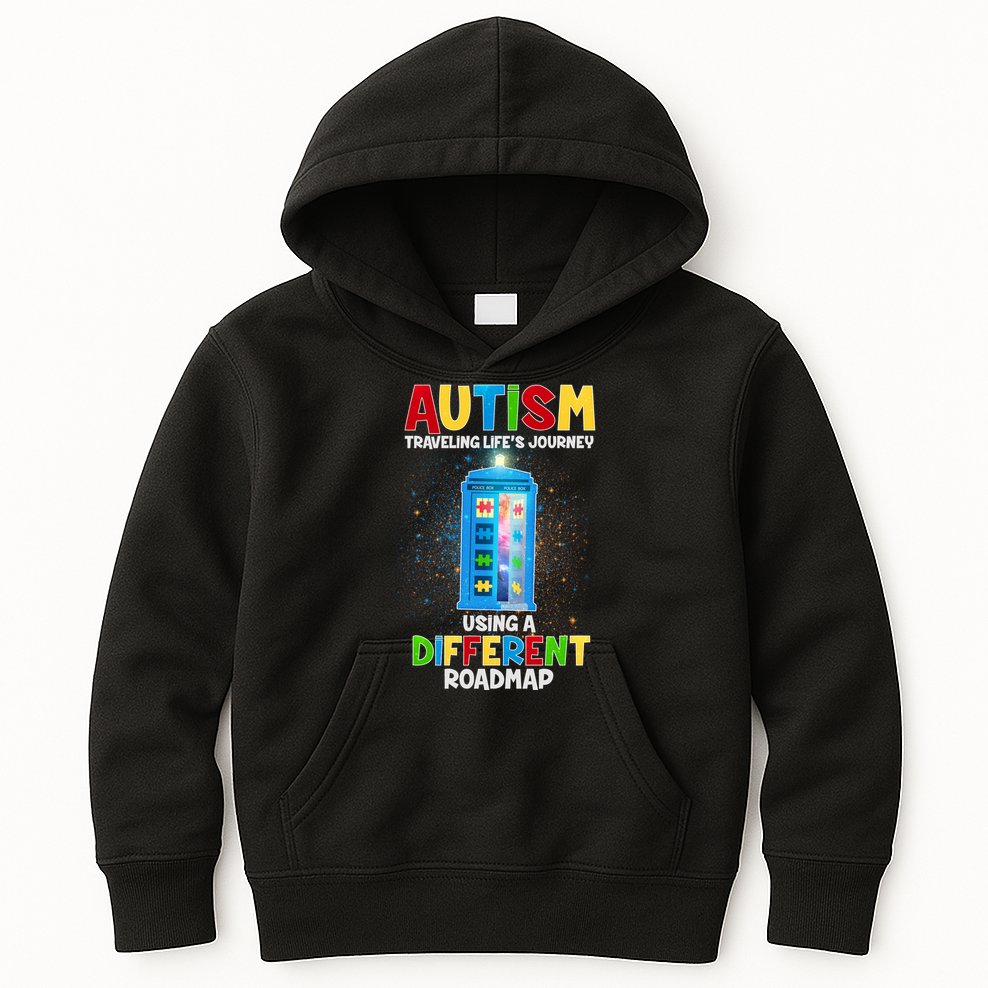Autism Using a Different Road Map Kids Hoodie