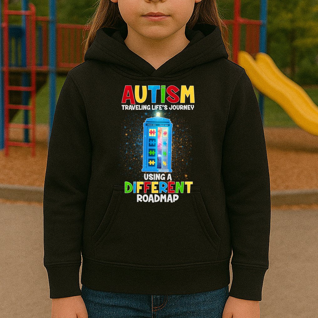 Autism Using a Different Road Map Kids Hoodie