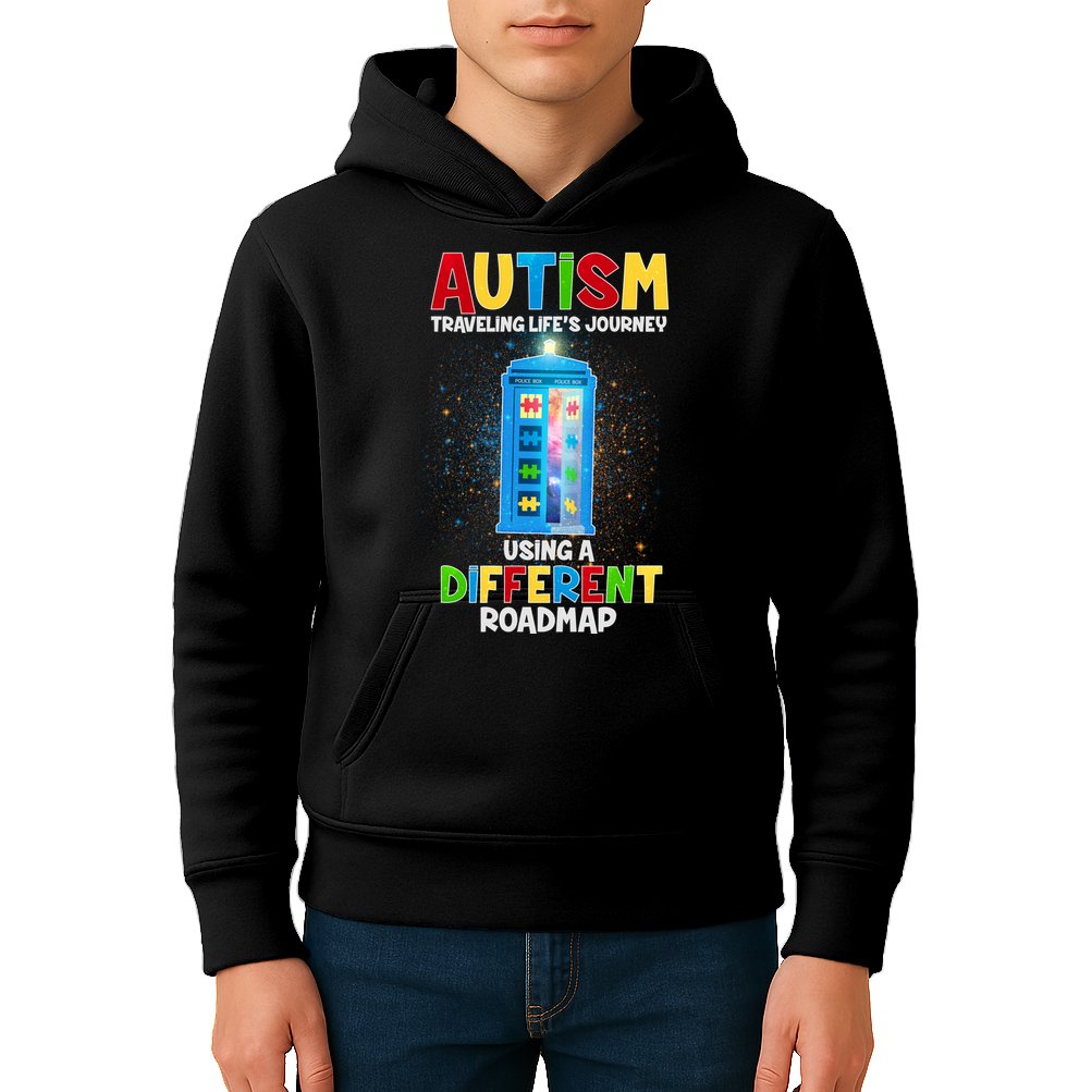 Autism Using a Different Road Map Kids Hoodie