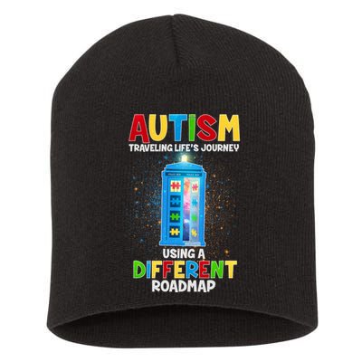 Autism Using a Different Road Map Short Acrylic Beanie