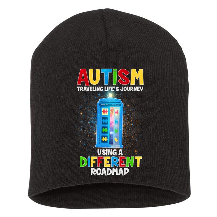 Autism Using a Different Road Map Short Acrylic Beanie