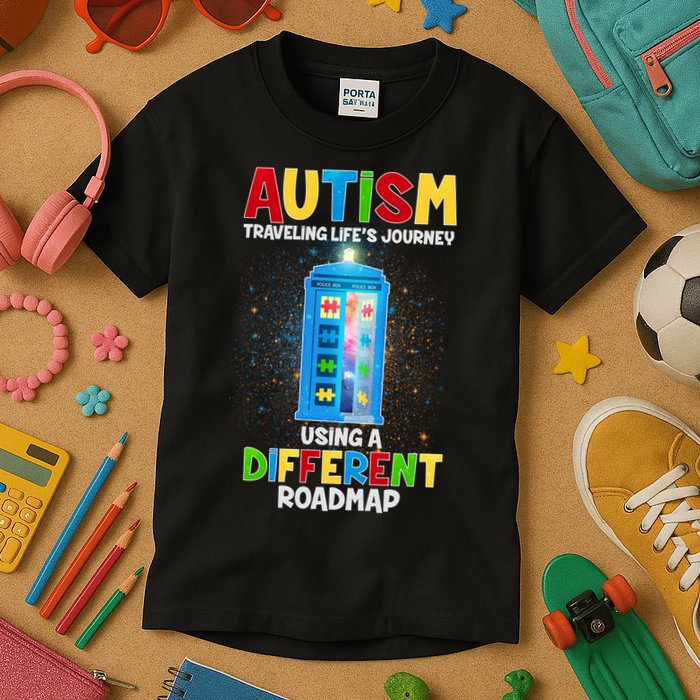 Autism Using a Different Road Map Kids T-Shirt