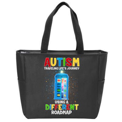 Autism Using a Different Road Map Zip Tote Bag