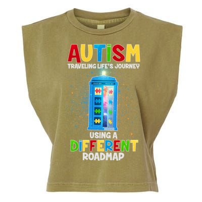 Autism Using a Different Road Map Garment-Dyed Women's Muscle Tee