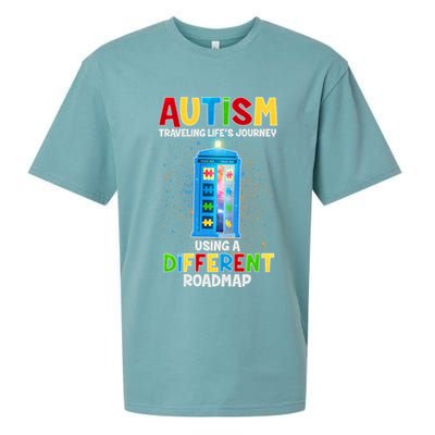 Autism Using a Different Road Map Sueded Cloud Jersey T-Shirt