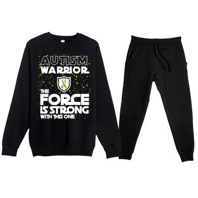 Autism Warrior The Force Is Strong With This One Premium Crewneck Sweatsuit Set