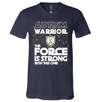 Autism Warrior The Force Is Strong With This One V-Neck T-Shirt