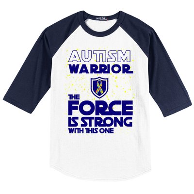 Autism Warrior The Force Is Strong With This One Baseball Sleeve Shirt