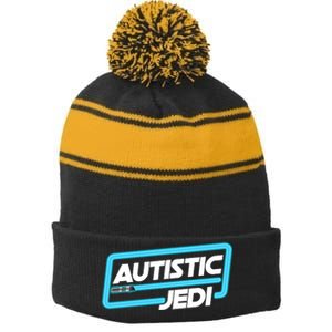 Autistic Jedi Autism Awareness Stripe Pom Pom Beanie