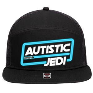 Autistic Jedi Autism Awareness 7 Panel Mesh Trucker Snapback Hat