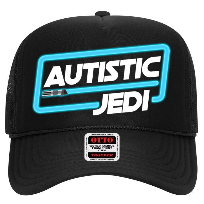 Autistic Jedi Autism Awareness High Crown Mesh Back Trucker Hat