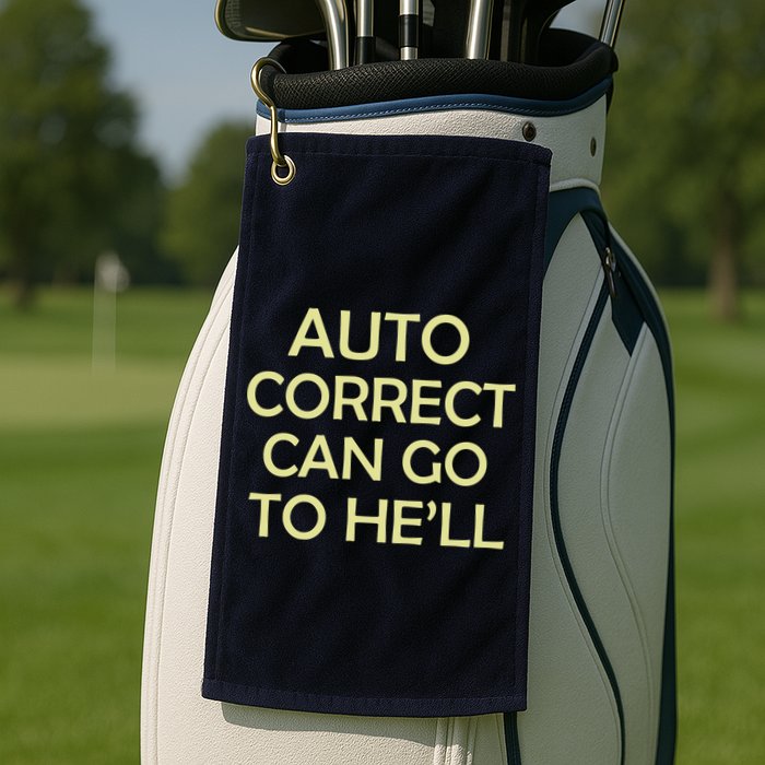 Auto Correct Can Go To He'll (Hell) Golf Towel