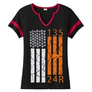 Auto Racing Mechanic Manual USA Flag Ladies Halftime Notch Neck Tee