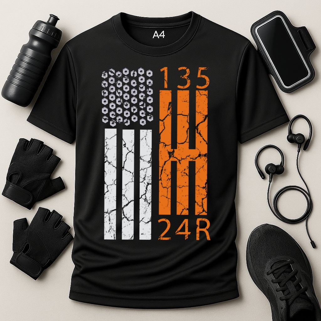 Auto Racing Mechanic Manual USA Flag Performance Shirt