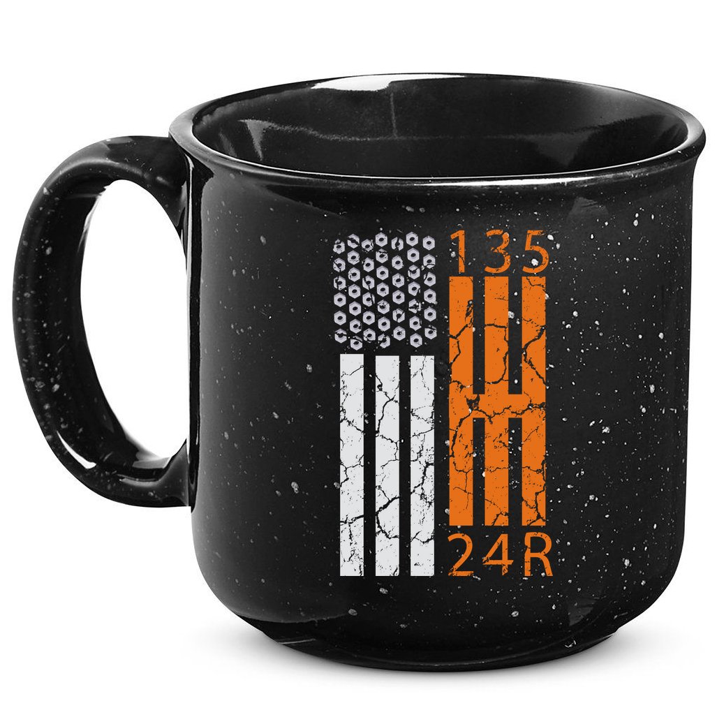 Auto Racing Mechanic Manual USA Flag 15oz Campfire Ceramic Mug