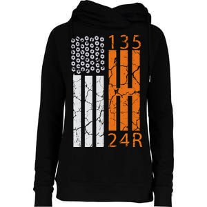 Auto Racing Mechanic Manual USA Flag Womens Funnel Neck Pullover Hood