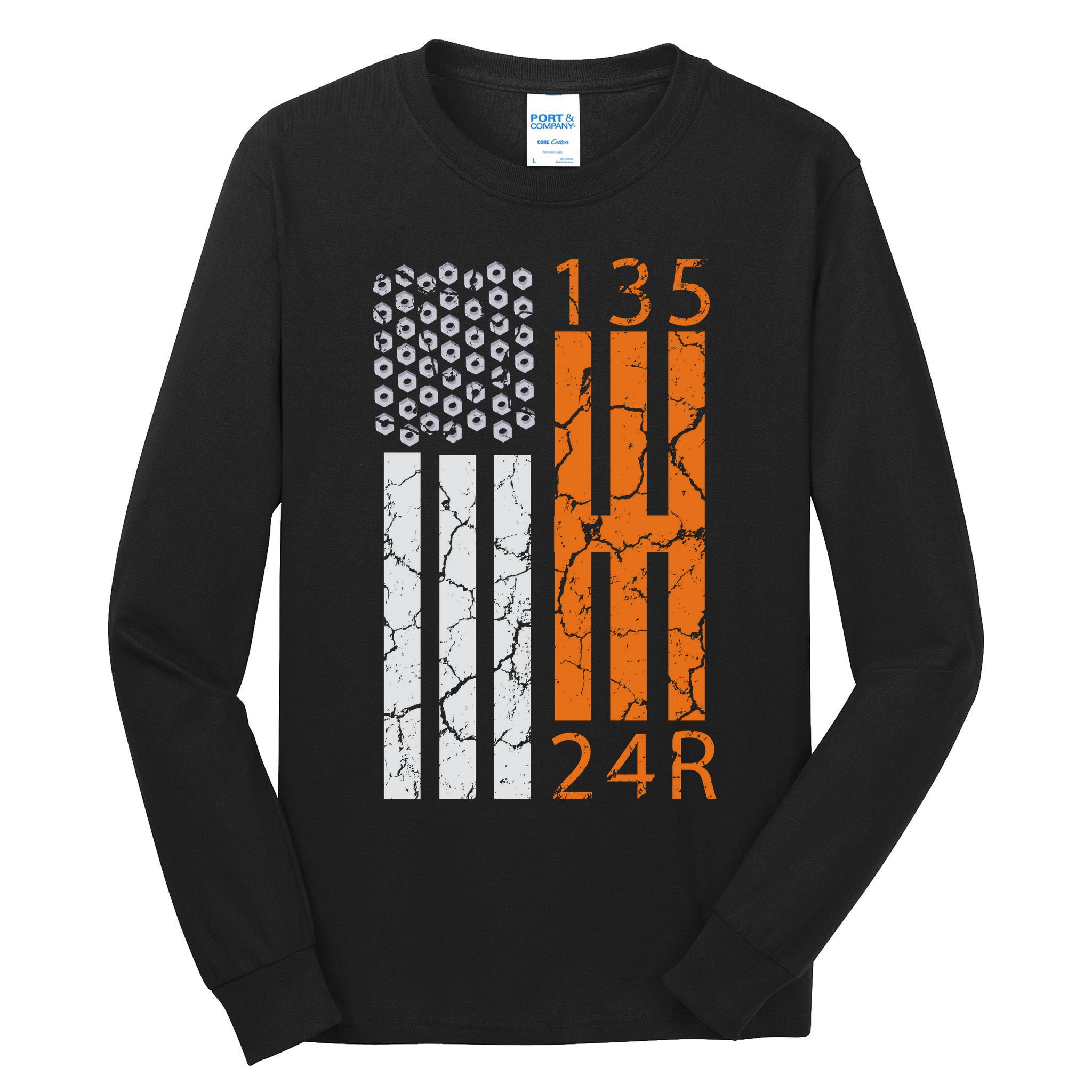 Auto Racing Mechanic Manual USA Flag Tall Long Sleeve T-Shirt