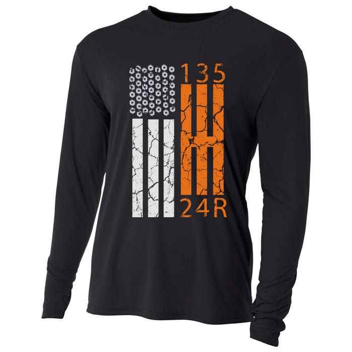 Auto Racing Mechanic Manual USA Flag Cooling Performance Long Sleeve Crew