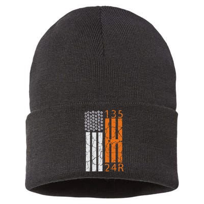 Auto Racing Mechanic Manual USA Flag Sustainable Knit Beanie