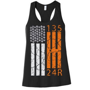 Auto Racing Mechanic Manual USA Flag Women's Racerback Tank