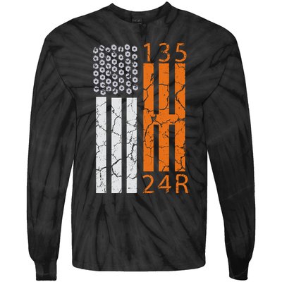 Auto Racing Mechanic Manual USA Flag Tie-Dye Long Sleeve Shirt